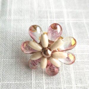 NEW Artisan glass bead adjustable ring adjustable size